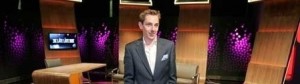 Ryan Tubridy on the set of the Late Late Show